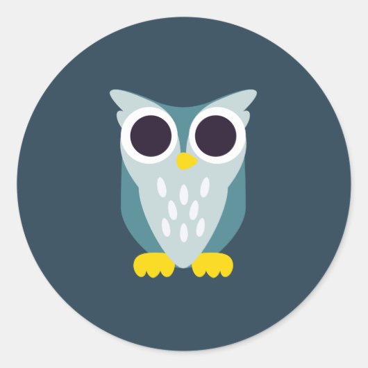 Sticker Rond Henry le hibou (Devant)