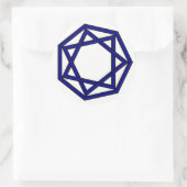 Sticker Rond Heptagram bleu foncé en Heptagon (Sac)