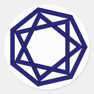 Sticker Rond Heptagram bleu foncé en Heptagon