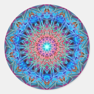 Sticker Rond Heptagram Géométrie Sacrée Mandala