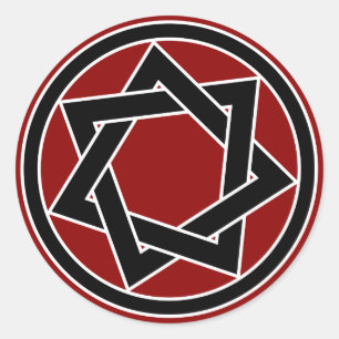 Sticker Rond Heptagram noir