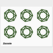 Sticker Rond Heptagram vert foncé en Heptagon (Feuille)