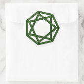 Sticker Rond Heptagram vert foncé en Heptagon (Sac)