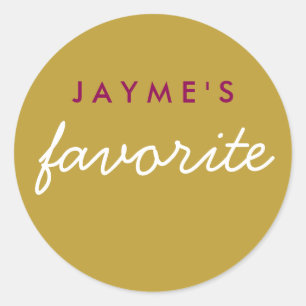 Sticker Rond "Her" Snack préféré Magenta Gold