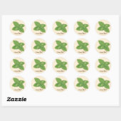 Sticker Rond Herbe Basil douce (Feuille)
