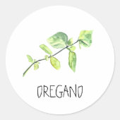 Sticker Rond Herbe d'aquarelle Oregano (Devant)