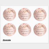 Sticker Rond herbe de pampa rose gold florale pour la douche de (Feuille)