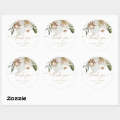 Sticker Rond Herbe de pampa tropicale mariage classique bâton r (Feuille)