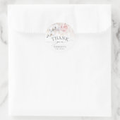 Sticker Rond Herbe des Pampas et Fleurs Roses Tropicales (Sac)