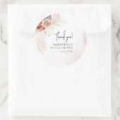 Sticker Rond Herbe des Pampas Terre Cuite Fête de Mariage (Sac)