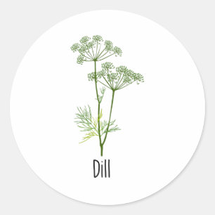 Sticker Rond Herbe Dill Spices