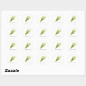 Sticker Rond Herbe Lemongrass Aquarelle (Feuille)