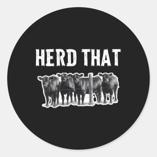Sticker Rond Herbe T Vache noire Angus (Devant)