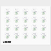 Sticker Rond Herbes d'aquarelle Lavender Eucalyptus violet (Feuille)