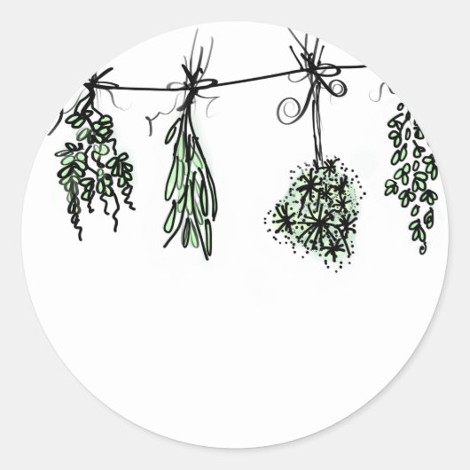 Sticker Rond Herbes du jardin (Devant)