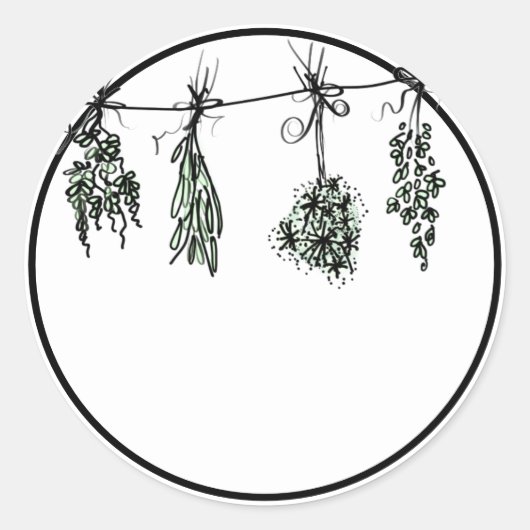 Sticker Rond Herbes du jardin (Devant)
