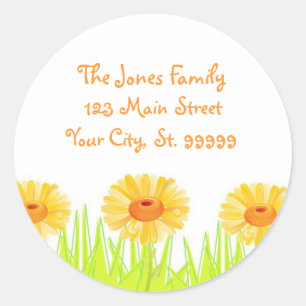 Sticker Rond Herbes et fleurs