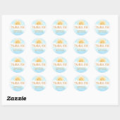 Sticker Rond Here Comes The Son Baby Shower Thank You (Feuille)