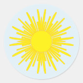 Sticker Rond Here Comes The Son Boy Baby Shower (Devant)