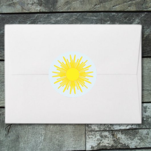 Sticker Rond Here Comes The Son Boy Baby Shower