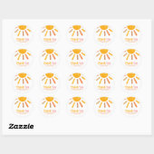 Sticker Rond Here comes the Sun  Baby Shower (Feuille)