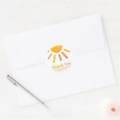 Sticker Rond Here comes the Sun  Baby Shower (Enveloppe)