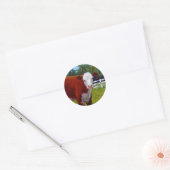 STICKER ROND HEREFORD HEIFER COW ART (Enveloppe)