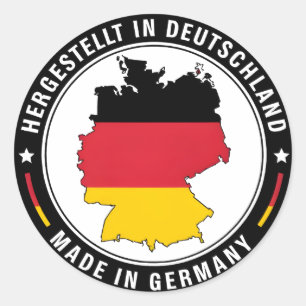 Sticker Rond Hergestellt en Allemagne Deutschland