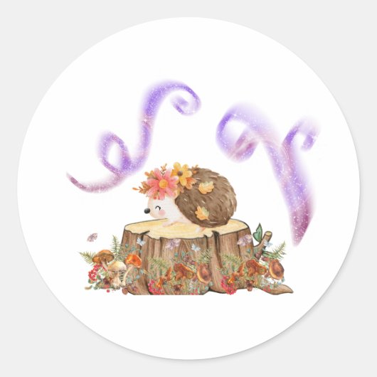 Sticker Rond Hérisson (Devant)