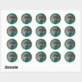 Sticker Rond Hérisson bébé en herbe de Pâques (Feuille)