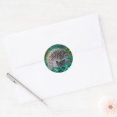 Sticker Rond Hérisson bébé en herbe de Pâques (Enveloppe)