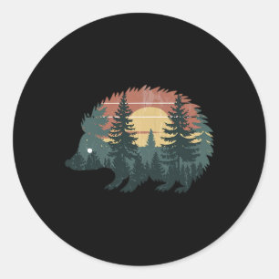 Sticker Rond Hérisson Chasse Randonnée Camping extérieur Hommes