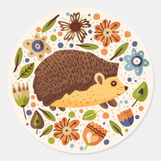 Sticker Rond Hérisson de coeur du monde (Devant)