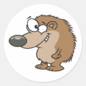 Sticker Rond Hérisson de dessin (Devant)