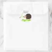 Sticker Rond Hérisson de dessin animé (Sac)