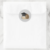 Sticker Rond Hérisson de diplôme (Sac)