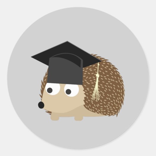 Sticker Rond Hérisson de diplôme (Devant)