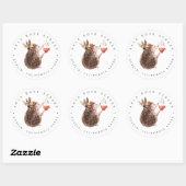 Sticker Rond Hérisson de Woodland | Automne Baby-Return Adresse (Feuille)