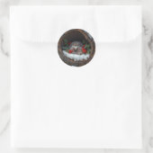Sticker Rond Hérisson dormant Noël amusant (Sac)