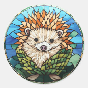 Sticker Rond Hérisson en verre doux