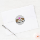 Sticker Rond Hérisson et baisers Hérisson (Enveloppe)