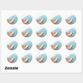 Sticker Rond Hérisson et premiers flocons de neige (Feuille)