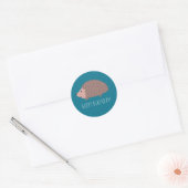 Sticker Rond Hérisson forêt Joyeux Anniversaire (Enveloppe)