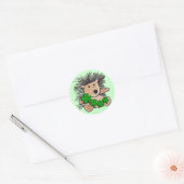 Sticker Rond Hérisson irlandais ! (Enveloppe)