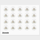 Sticker Rond Hérisson Mignon avec Adresse de Lanterne (Feuille)