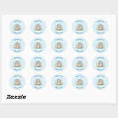 Sticker Rond Hérisson mignon avec Pâques lanterne (Feuille)