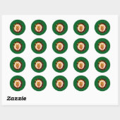 Sticker Rond Hérisson mignon dans les feuilles d'automne (Feuille)