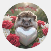 Hérisson mignon de juin avec cœur de perle