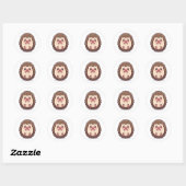 Sticker Rond Hérisson Timide (Feuille)