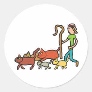 Sticker Rond Héritage de chats
